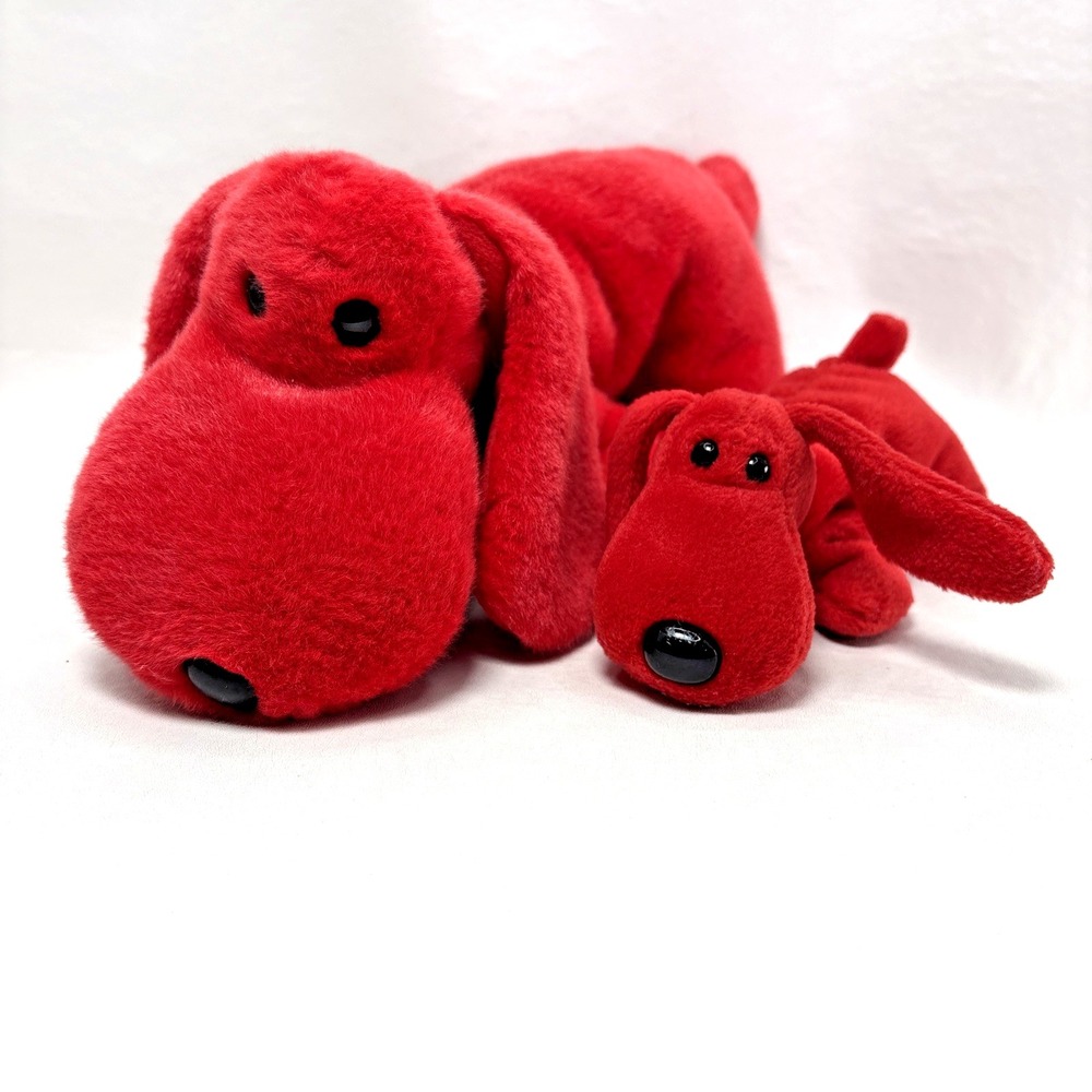 Ty Beanie Buddy And Beanie Baby "Rover" The Red Dog Plush Stuffed‎ Lot of 2